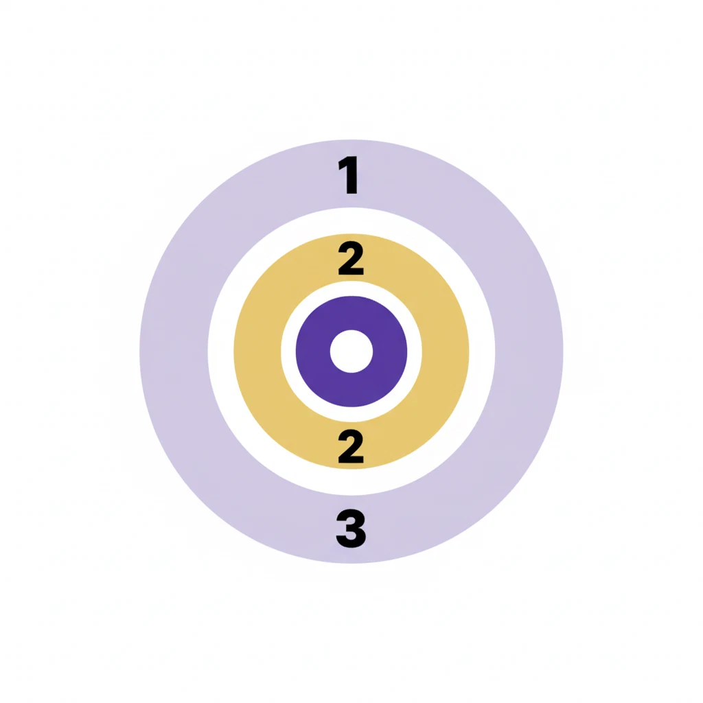 Abstract diagram of three metabolic phases in lavender, gold and purple tones